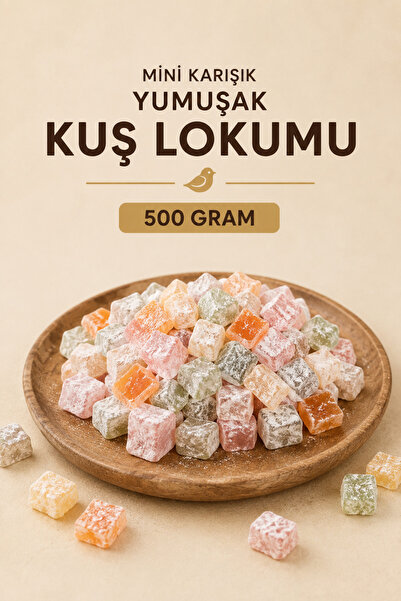 ÜLKÜ KURUYEMİŞ (500 GR) Mini Karışık Yumuşak Kuş Lokumu Hediyelik Tatlı Atışt...