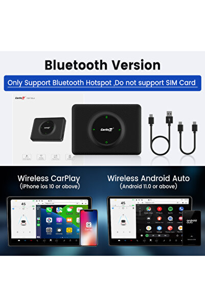 Choice Global Version CarlinKit T2C Wireless Android Auto CarPlay For Tesla M...