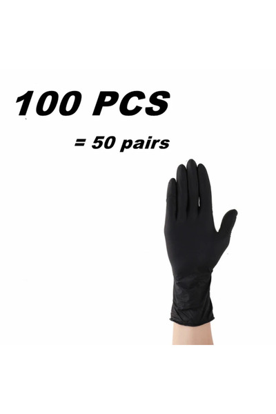 Choice S Black 100PCS 20/50/100PCS Black Nitrile Gloves Disposable Household ...