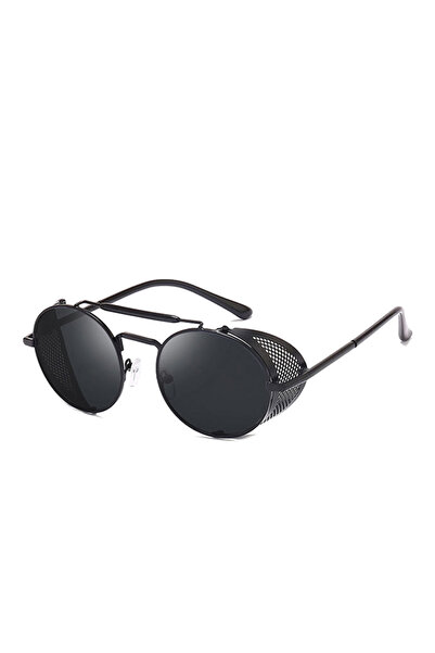 Choice4 Black Black Retro Steampunk Sunglasses Men Women Classic Round Metal ...