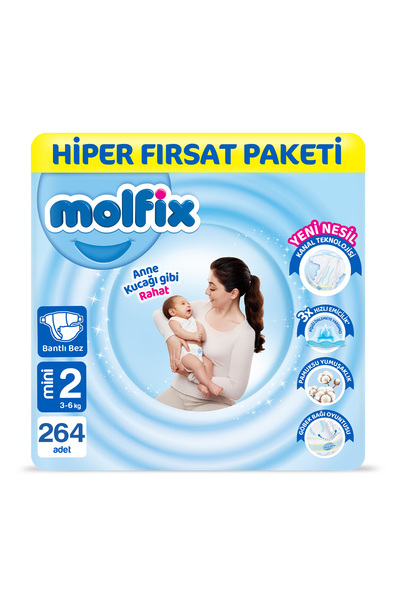 Molfix Kanal Teknolojisi Hiper Fırsat Paketi 2 Beden Mini 264 Adet