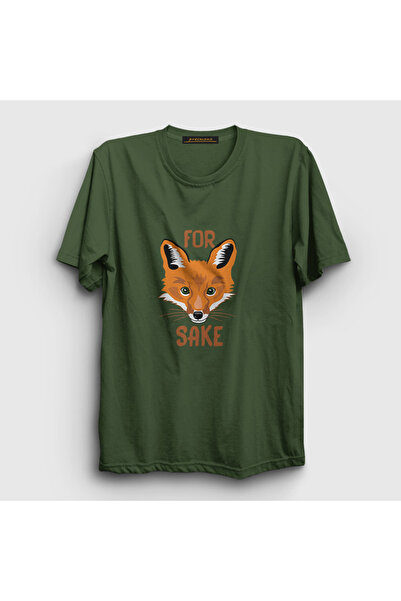 Presmono Unisex kaki za Fox Sake Fox T-shirt 400828tt