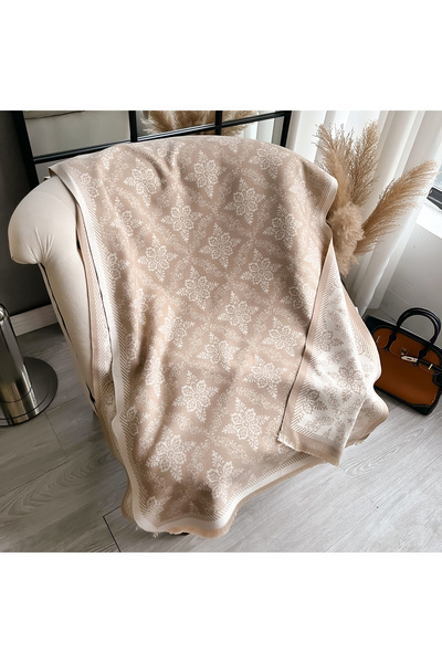 Choice1 khaki Luxury Brand Two-Sided Ethnic Style Scarf pashmina Cashmere Sof...