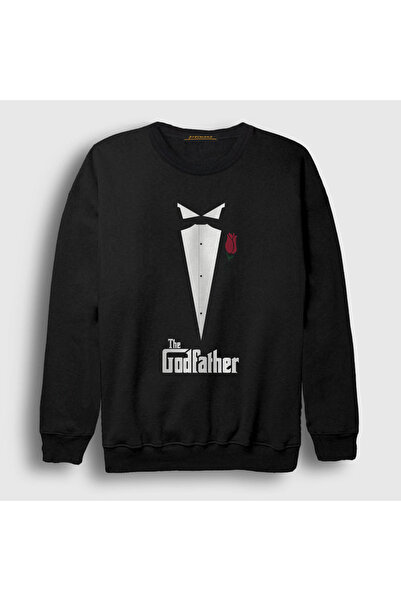 Presmono Unisex Black Tuxedo Movie Baba The Godfather Sweatshirt 252240tt