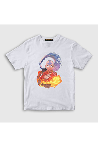 Presmono Unisex dečji beli Aang anime Avatar: Poslednji upravljač vazduha T-s...