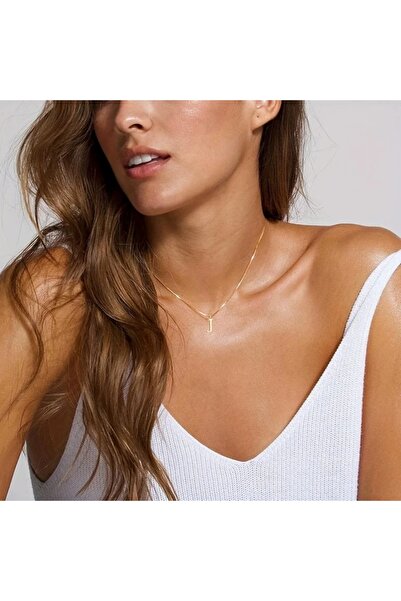 Choice 45cm J A-Z Initial Necklace 18K Gold Plated Necklace Cute Letter Stain...