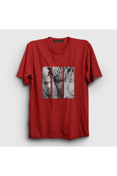 Presmono Унисекс црвена T-shirt „Три Xxxtentacion“ 49183tt
