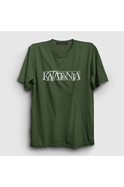 Presmono Unisex kaki logo Katatonia T-shirt 89847tt