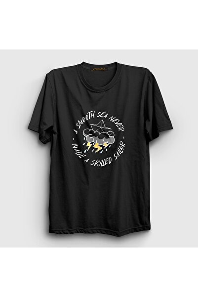 Presmono Unisex crna majica "Glatko more nikada nije stvorilo veštog mornara"...