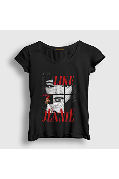 Presmono Tricou negru pentru femei Like Jennie Blackpink 602912tt