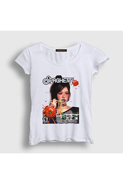 Presmono Women's White Spaghetti Hong Eunchae Le Sserafim T-Shirt 604608Tt
