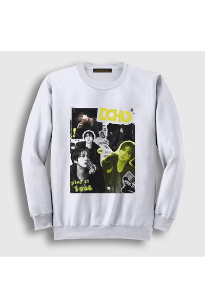 Presmono Unisex White Loud Echo Kim Seok Jin Bts Sweatshirt 598387Tt