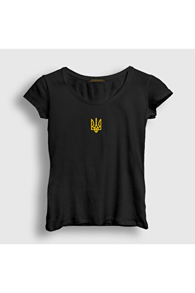 Presmono Women's Black Coat of Arms Zelensky Ukraine Ukrainian T-Shirt 558919Tt