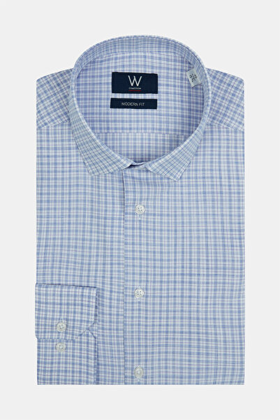 W Collection BEYAZ LİLA KLASİK GÖMLEK
