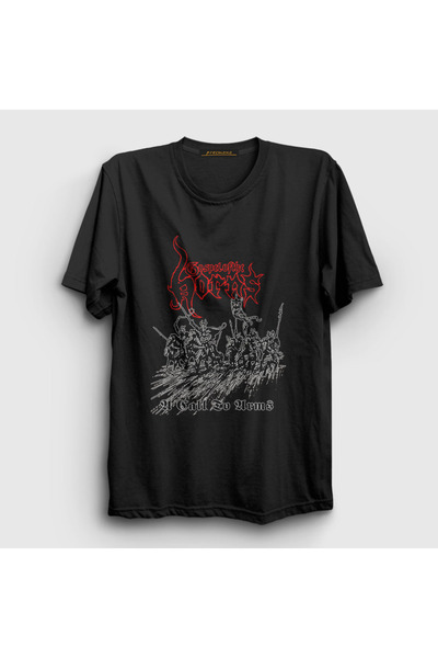 Presmono Унисекс црна T-shirt A Call To Arms Gospel Of The Horns 426691tt