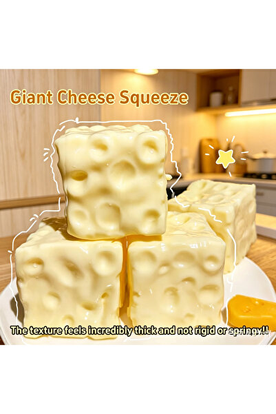Choice1 1pcs Giant Cheese Shaped Squeeze Stress Relief Toy Soft Thick Squishy...