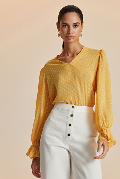 W Collection SARI ŞİFON BLUZ