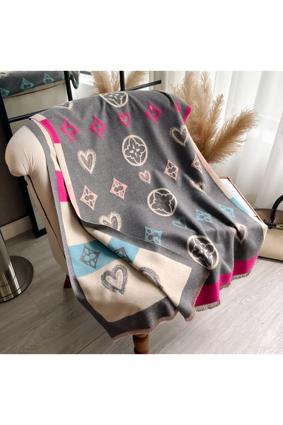 Choice4 GRAY Luxury Cashmere Love Scarf Winter Women Pashmina Shawls Warm Bla...