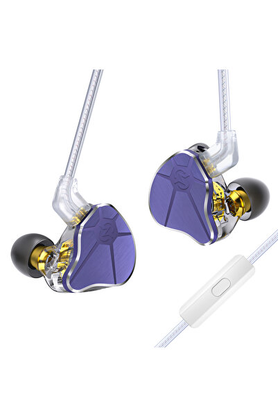 Choice5 purple with mic CCZ BC04 Hybrid DD and BA High Dynamic Music In Ear E...