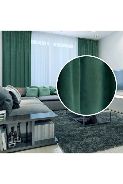 CasaRossaTextil Draperie French Velvet Verde Inchis | 300×250 cm | set 2 pano...