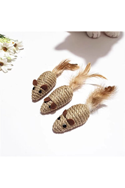 Choice 3Pc-Mouse Sisal False Mouse Cat Toy Bite Resistance Stuffed Toy Intera...