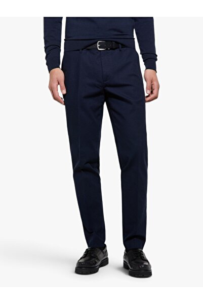 Sisley Streç Pamuklu Logo Detaylı Slim Fit Chino Pantolon Erkek Lacivert Pant...