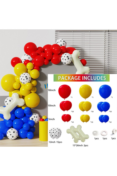 Choice Other 52 Red Yellow Blue Barking Team Balloon Garland Arch Kit For Bir...
