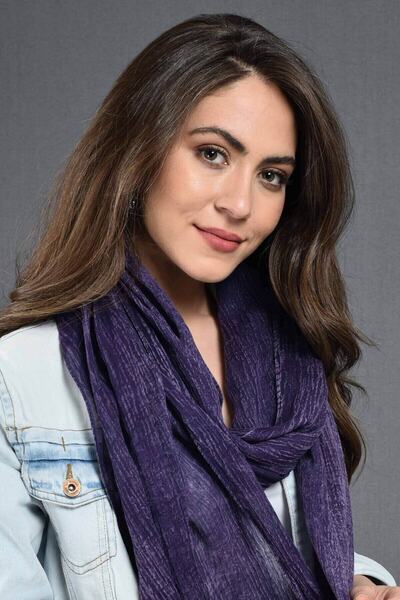 Dosimira Unisex Purple Denim Grinding Cotton Scarf