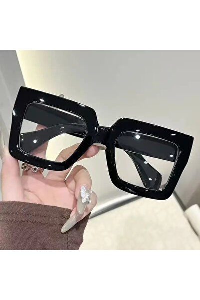 choice2 C1 1Pc Women's Retro Fashion Geometric Glasses with Transparent Lense...