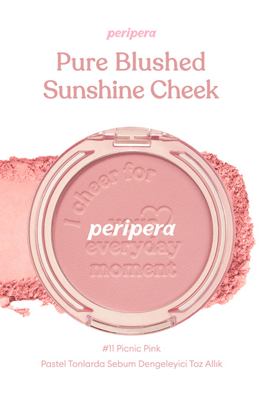 PERIPERA Pastel Tonlarda Sebum Dengeleyici Toz Allık PERIPERA Pure Blushed Su...