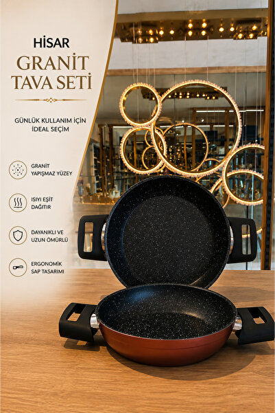 ŞİRİN VALENT HOME Valent Home Hisar Granite Pan Set of 2