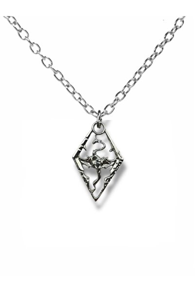 Herşey Nota Skyrim Dragonborn Figürlü Kolye 60 cm Zincirli | The Elder Scroll...