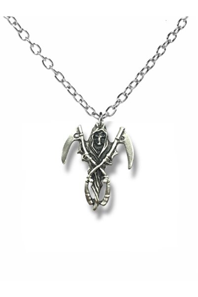 Herşey Nota Death Angel Unisex Metal Necklace with Angel Figure – 60 cm Chain