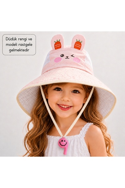 GlassySKY Rabbit Model Whistle Mesh Anti-Sweat Adjustable Children's Hat with...