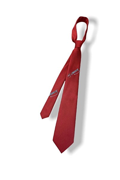 Herşey Nota Ataturk Signed Red Tie