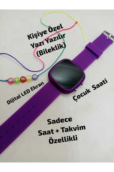 Brality KİŞİYE ÖZEL İSİMLİ BİLEKLİK TASARLANIR , Mor Renk Silikon Kordon , Di...