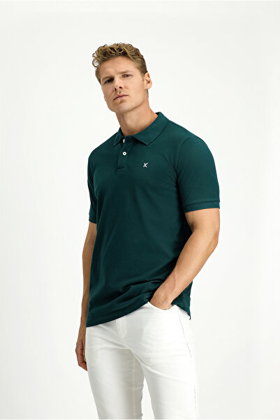 Kiğılı Polo Neck Slim Fit Embroidered 100% Cotton T-Shirt