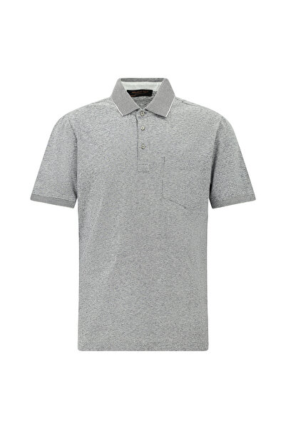 Abdullah Kiğılı Regular Fit Striped Mercerized Cotton Linen Polo Collar T-Shirt