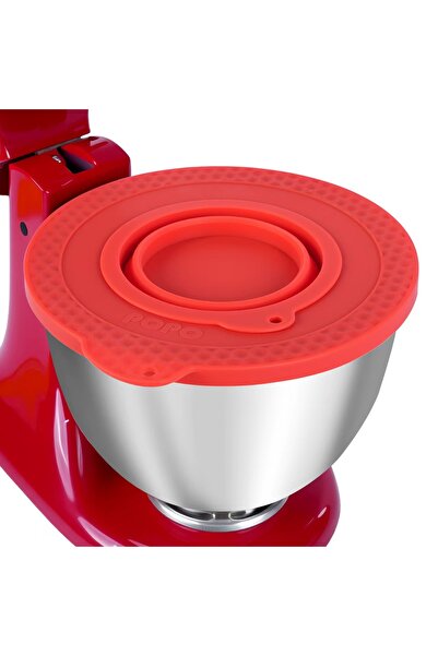 Choice Red 4.5-5 Quart Tilt-Head Stand Silicone Mixers Bowl Cover Pouring Shi...