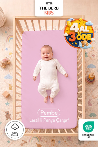 The Berb %100 Pamuk Penye Lastikli Bebek Çarşafı | Park Yatak , Beşik, Anne Y...
