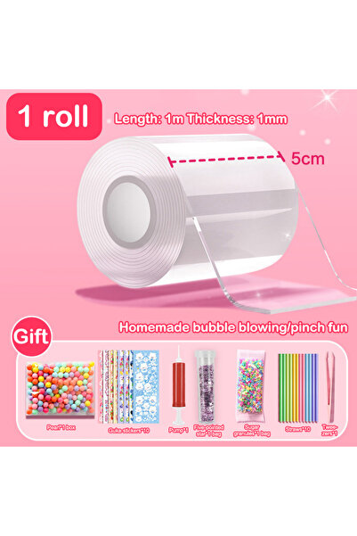 choice2 Clear DIY Craft Pinch Toy Making Blowable Bubble Tape Non-marking Dou...