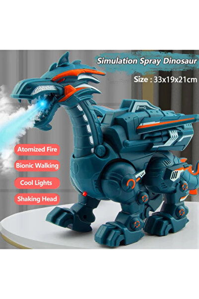 Choice3 Spray Blue Mechanical Dinosaur Simulation Fire Spray Cool Lights Chil...