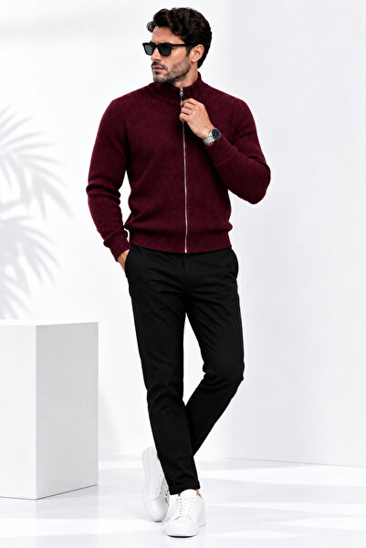 H&E LUXURY DESIGN Men's Knitwear Sweater Zippered Stand Collar Thick Knitted ...