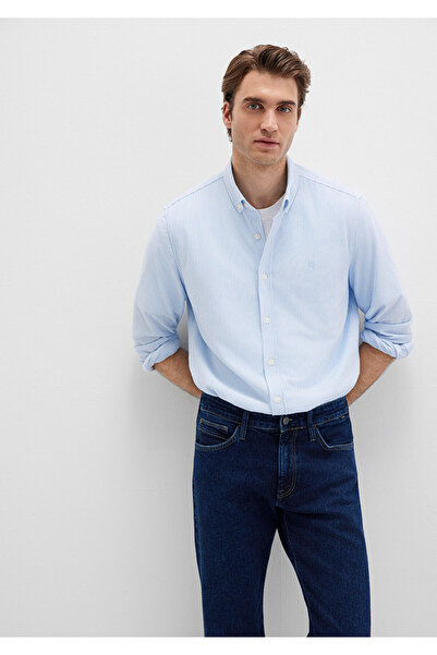 Mavi Cămașă albastră cu dungi Slim Fit / Slim Fit 0211402 -88654