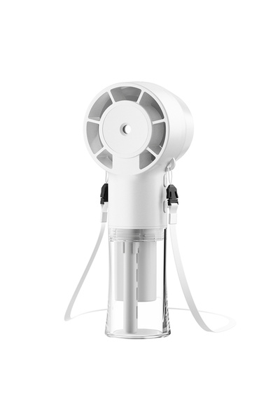choice2 White Portable Mini Humidifier Fan Neck Hanging Spray Fan Handheld Wa...