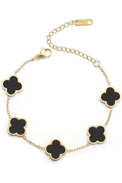 Tempo 18k Gold Color Plated Clover Chain Bracelet for Women Girls, Adjustable...