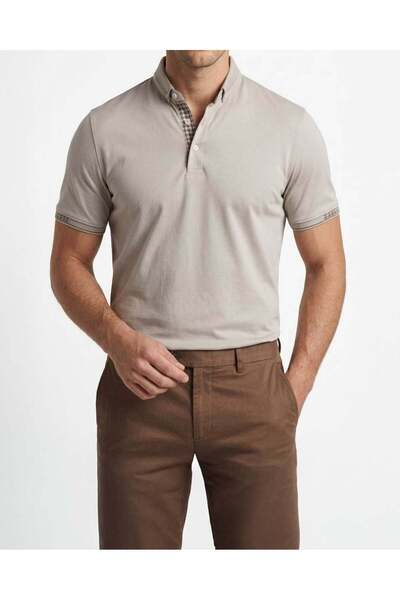 TerziAdemAltun Tricou tricotat cu guler polo, stil italian, croială slim, Sto...