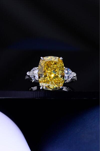 innuendo jewelery 925 Ayar Gümüş Lüks Tasarım Büyük Taşlı Kadın Yüzük