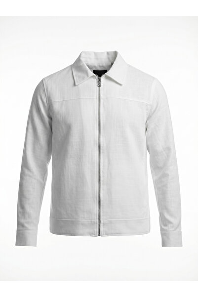 LUMAST Βασικό κομψό λινό μπουφάν με λεπτή επένδυση