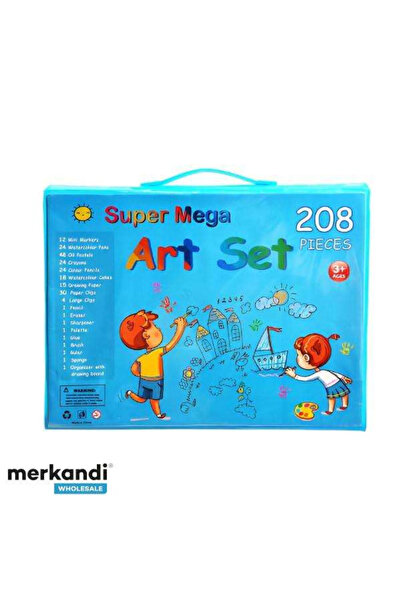 unbranded ARTIMASTER art set 208 pieces with portable easel, complete drawing...